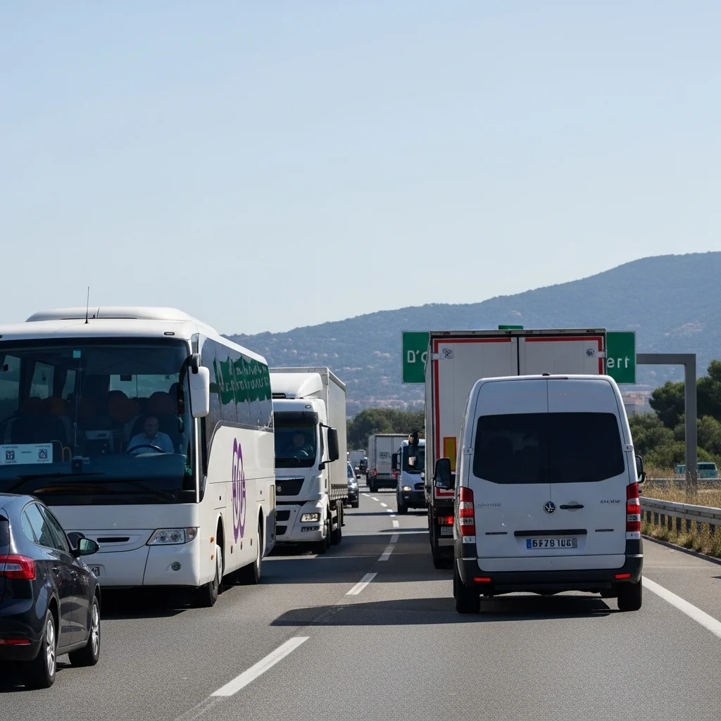 Verkeershinder op A8 tussen Antibes en Nice na ongeval met bus en vrachtwagen