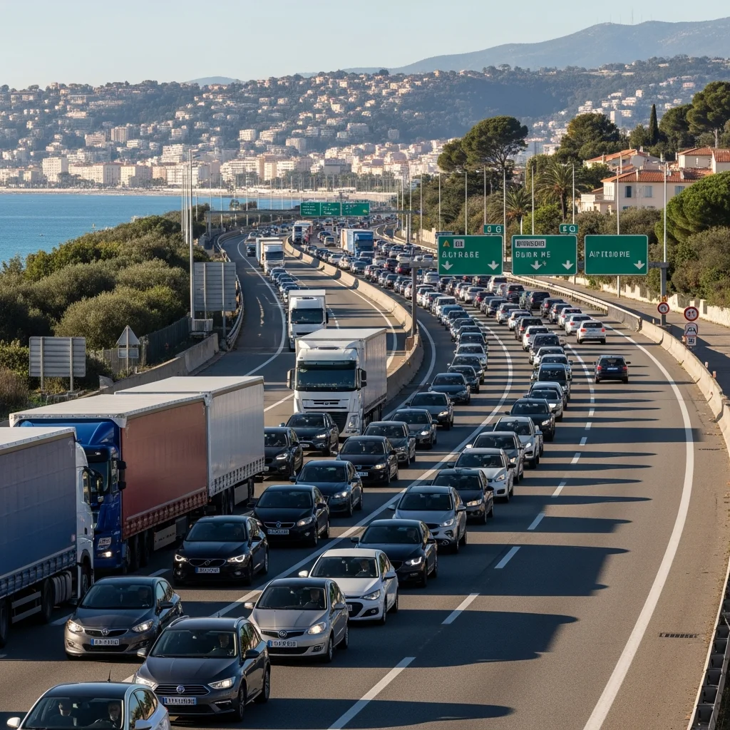 Drukke ochtendspits en ongeval zorgen voor lange files op de A8 bij Côte d’Azur