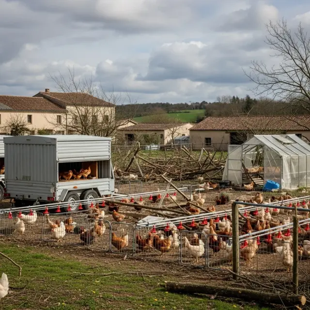 Storm richt zware schade aan op biologisch pluimveebedrijf in Lot
