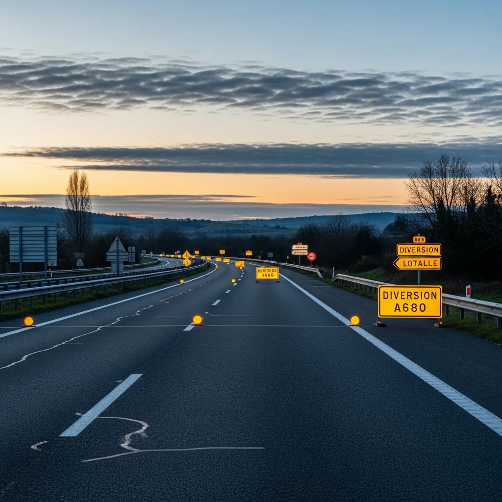 A680 volledig afgesloten nabij Toulouse in de nacht van 6 op 7 mei