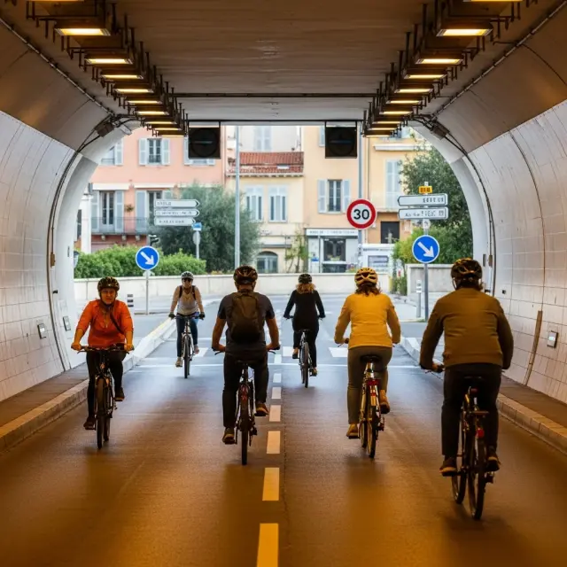 Fietstunnel in Nice blijft ondanks belofte autoluw, definitief voorbehouden aan fietsers