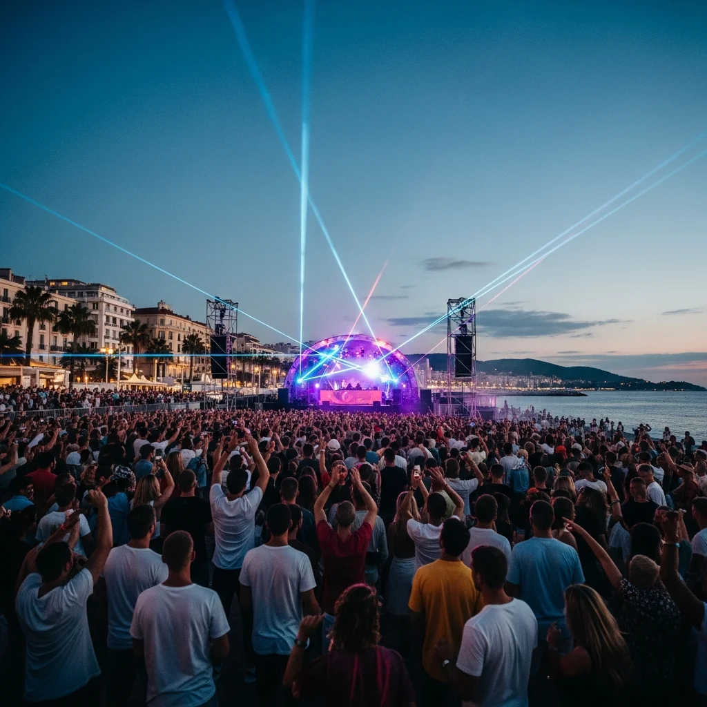 Feestelijke editie van Plages électroniques-festival in Cannes trekt 25.000 bezoekers per dag
