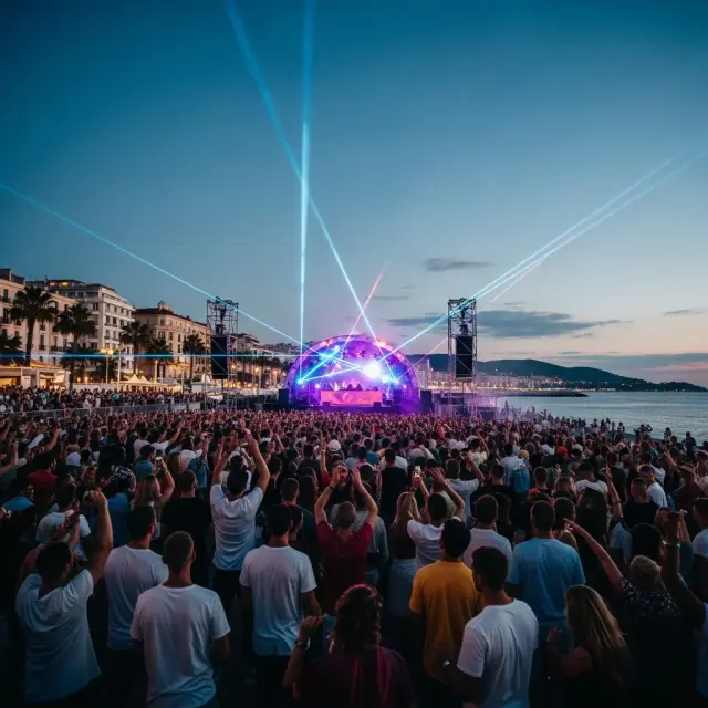 Feestelijke editie van Plages électroniques-festival in Cannes trekt 25.000 bezoekers per dag