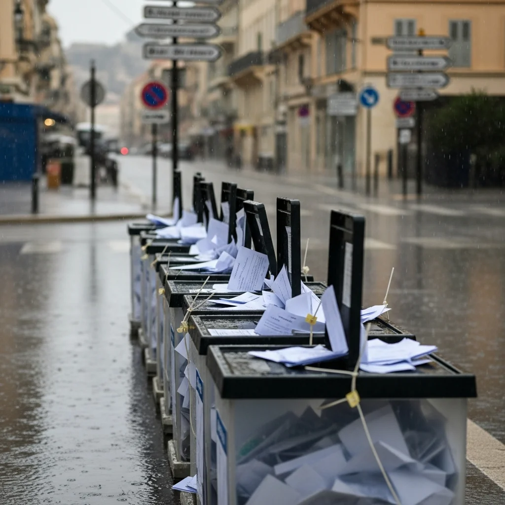 Extreme regen maakt duizenden stembiljetten onbruikbaar in Nice vlak voor de verkiezingen