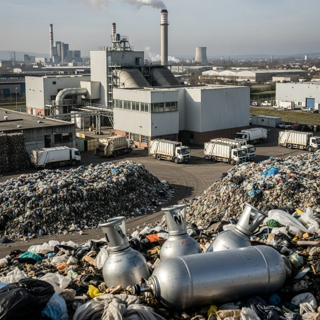 Explosies in Franse afvalcentrales door verkeerd weggegooide lachgasflessen