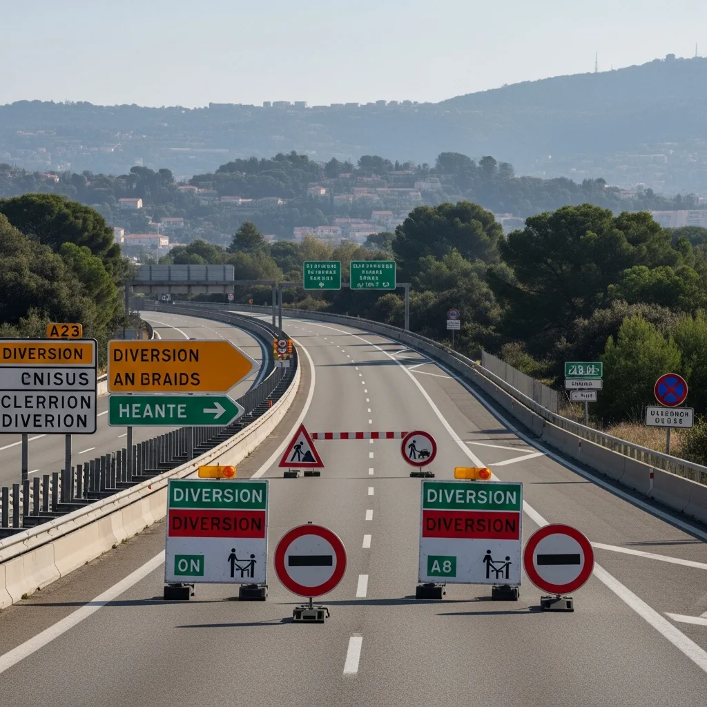 Meerdere op- en afritten op de A8 afgesloten wegens wegwerkzaamheden in Alpes-Maritimes