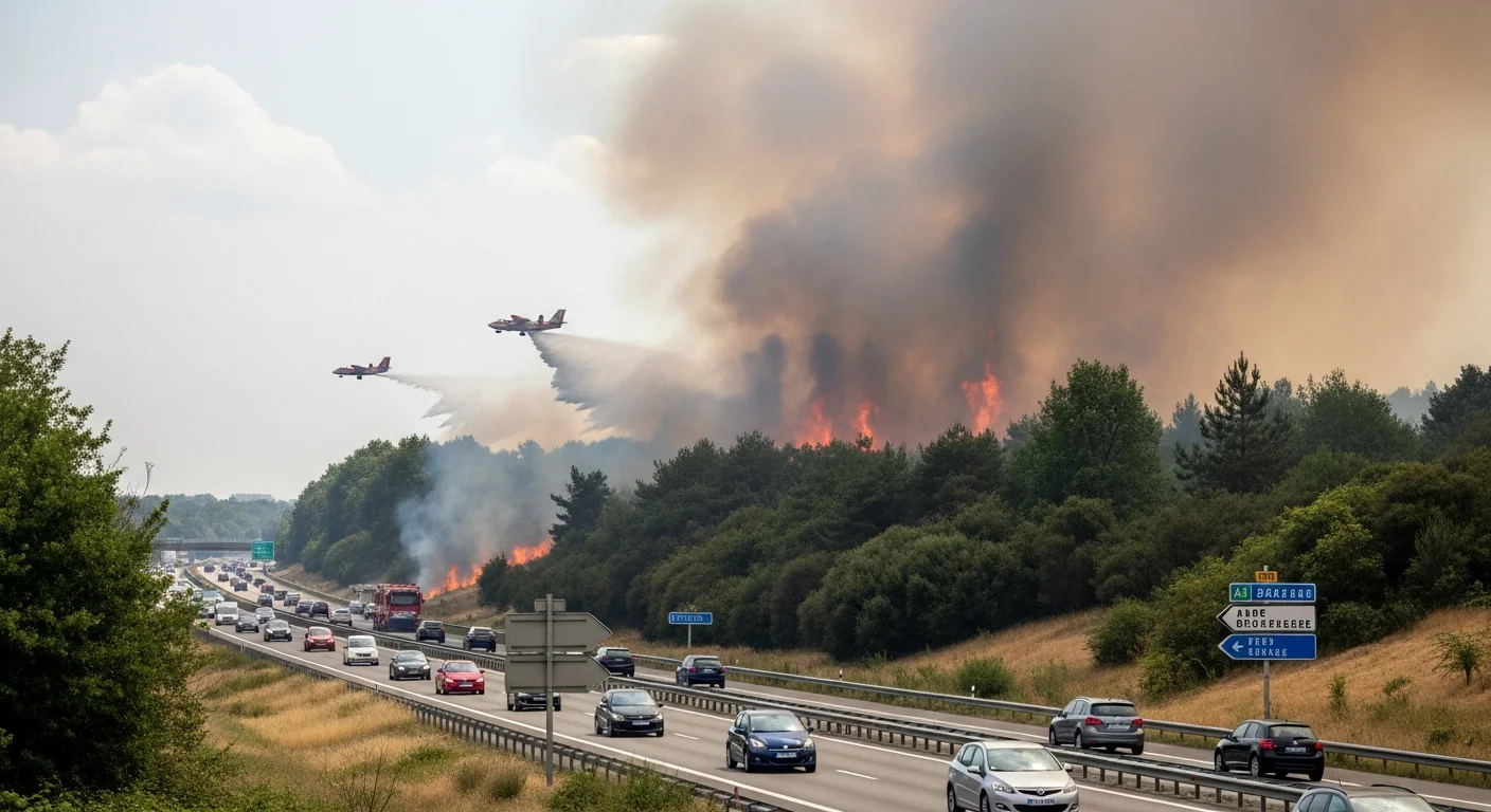Grote natuurbrand bij A6 in Île-de-France zet blusvliegtuigen uit Zuid-Frankrijk in