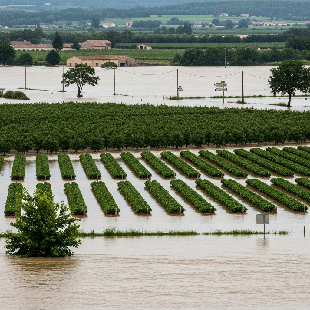 Zware overstromingen treffen landbouwgebieden en brengen economische schade in Zuidwest-Frankrijk