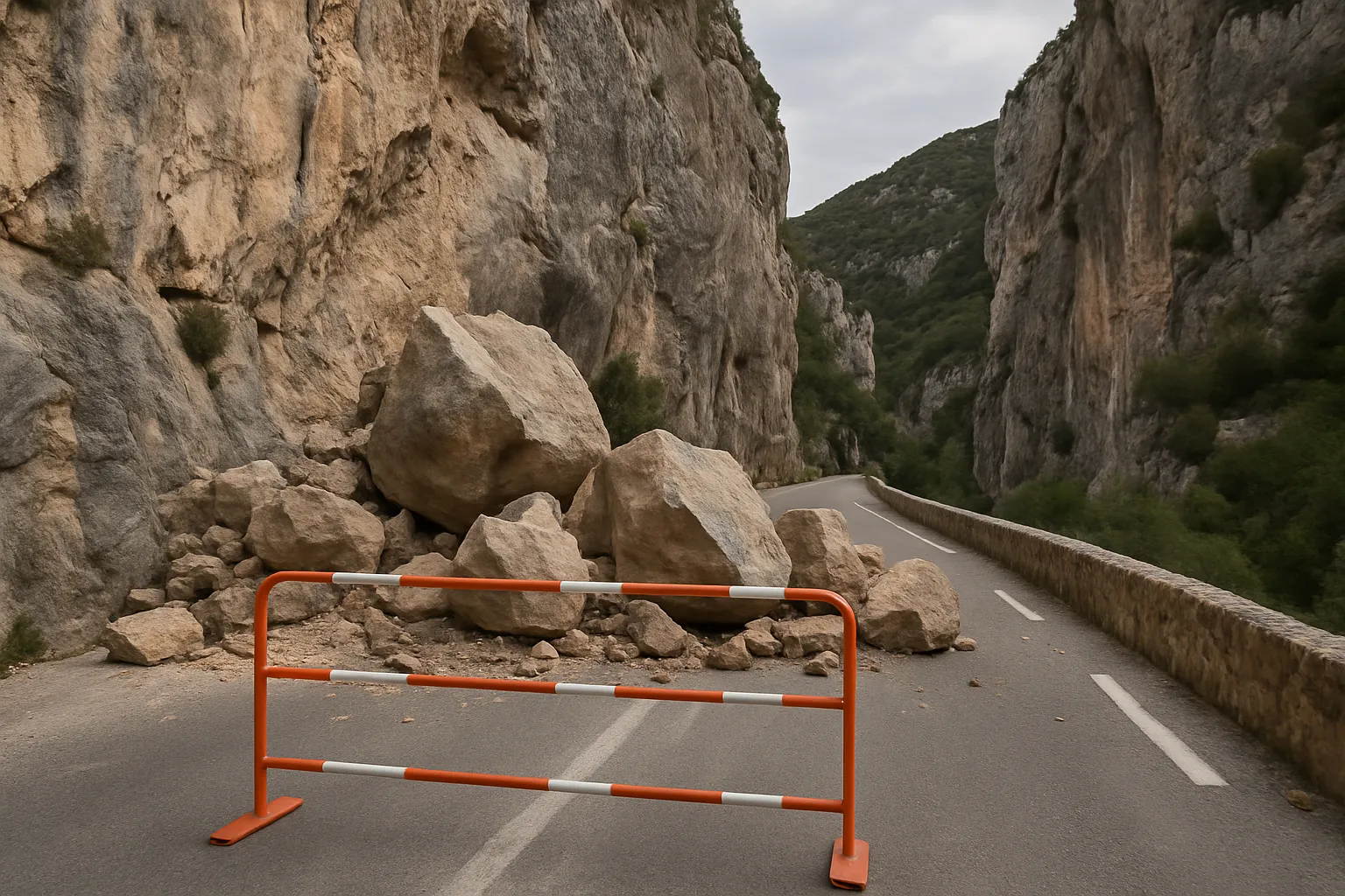 Route door Gorges du Verdon opnieuw volledig afgesloten na rotsval bij Aiguines