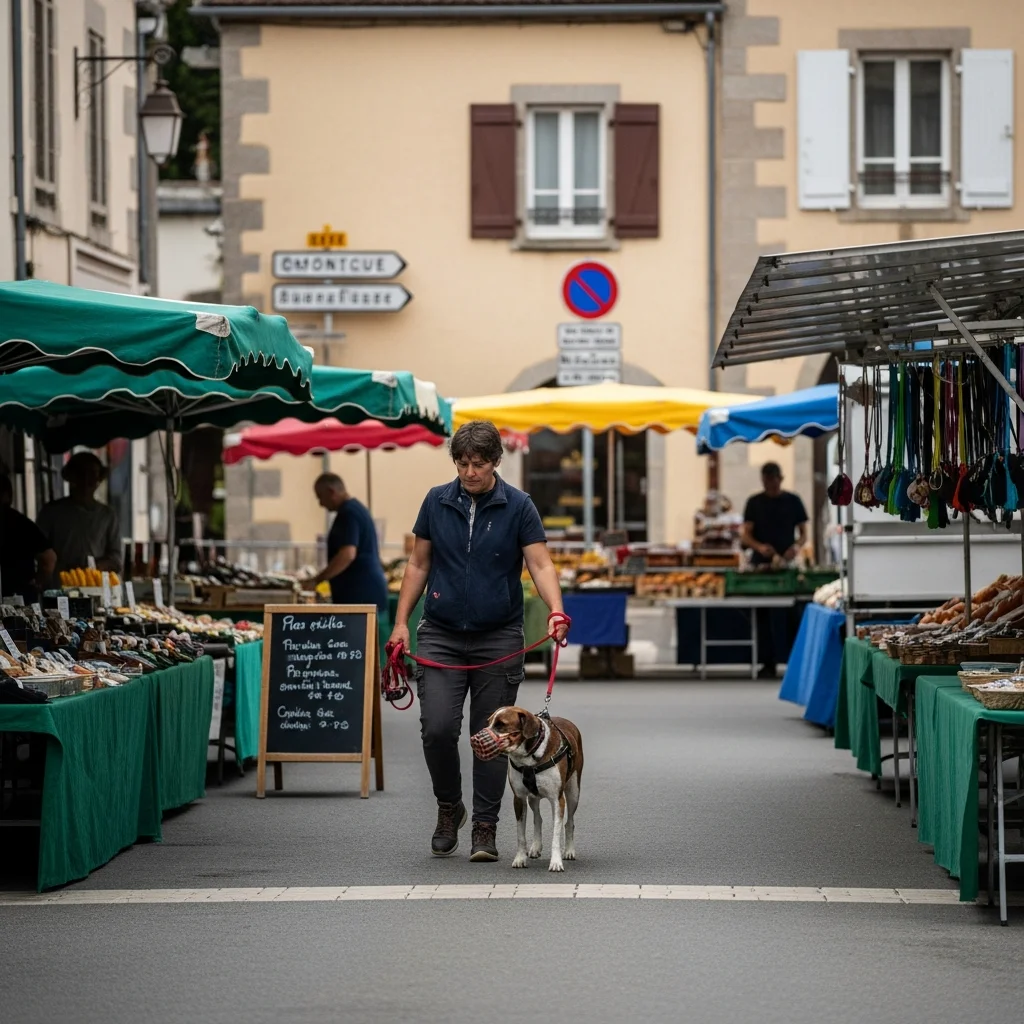 Nieuwe regels voor honden op de markt van Montcuq: muilkorf verplicht, boetes mogelijk deze zomer