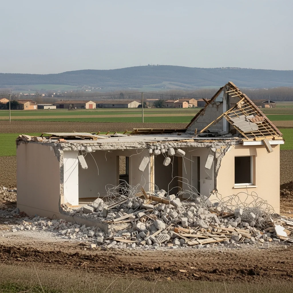 Illegale woning bij Toulouse na gerechtelijk bevel gesloopt