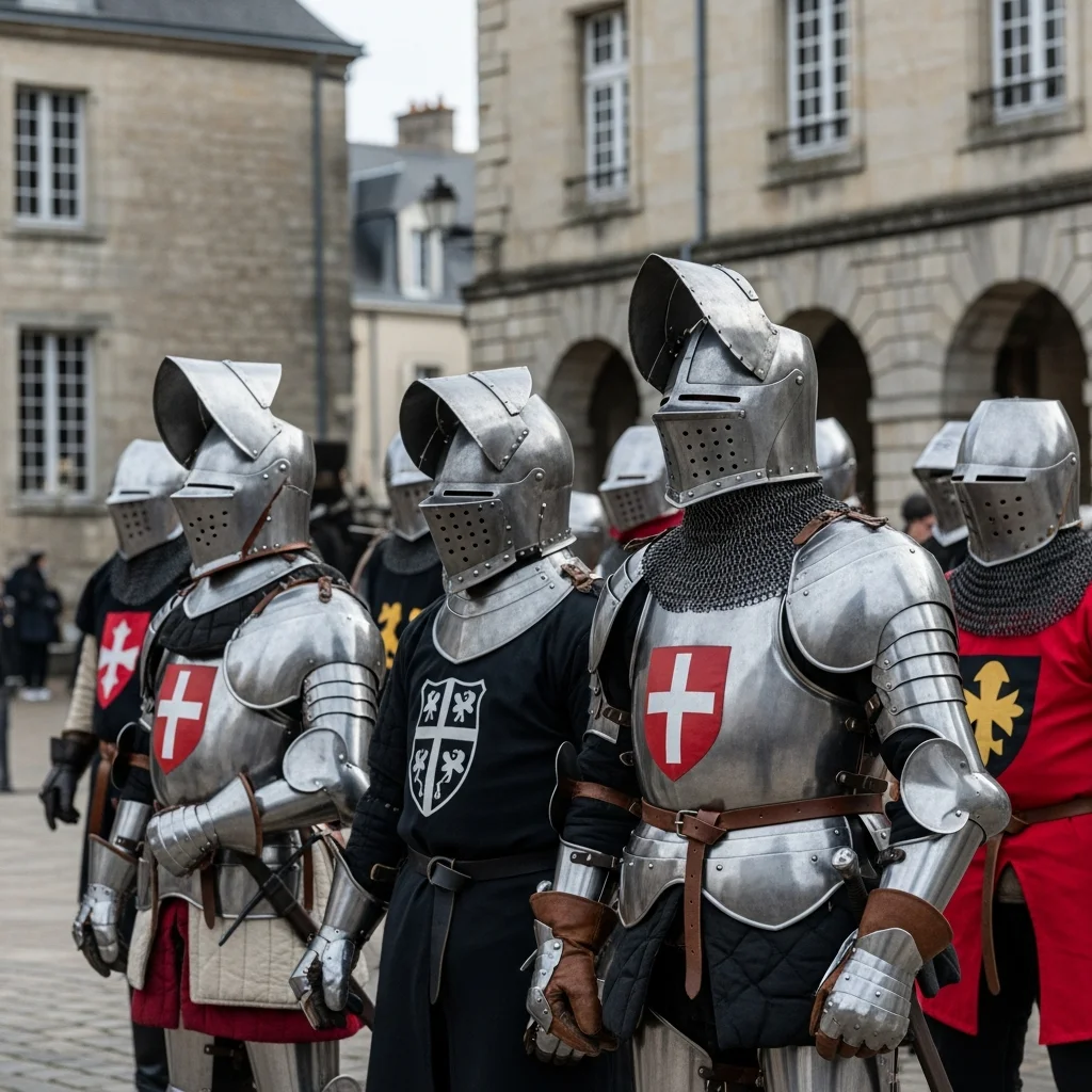 Middeleeuwse ridders nemen het centrum van Saint-Maximin over