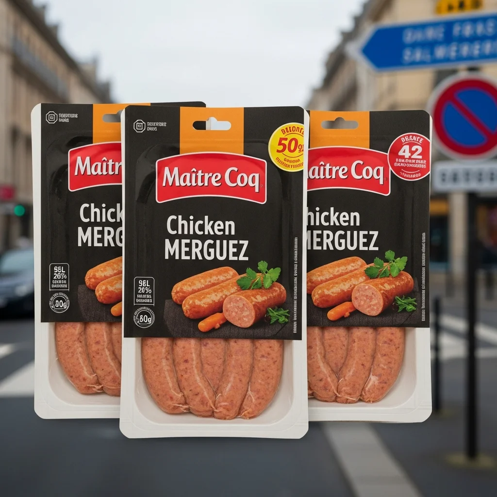 Rappel van kipmerguez van Maître Coq wegens salmonellarisico
