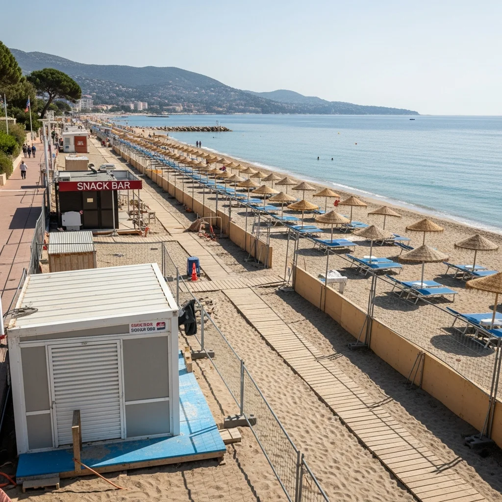 Werkzaamheden Côte d’Azur-strand wijzigen looproutes en voorzieningen voor zomer 2026