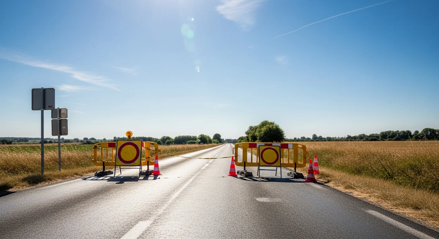 Hittegolf zorgt voor afgesloten wegen door smeltend asfalt