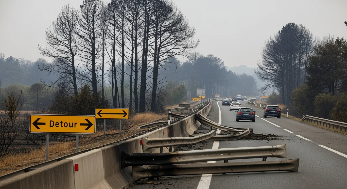 A6 bij Fontainebleau voorlopig dicht door brandschade, omrijden noodzakelijk