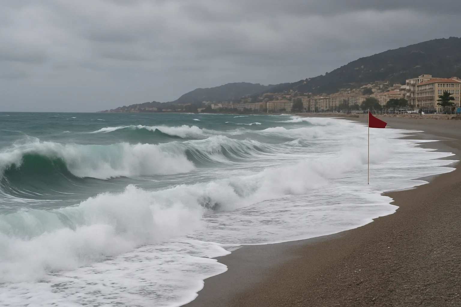 Zwemmen afgeraden vanwege gevaarlijke zee tussen Nice en Menton door harde wind