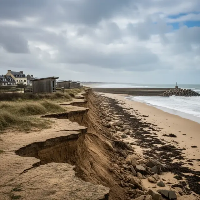 Zichtbare gevolgen van kusterosie na zware stormen langs Atlantische kust