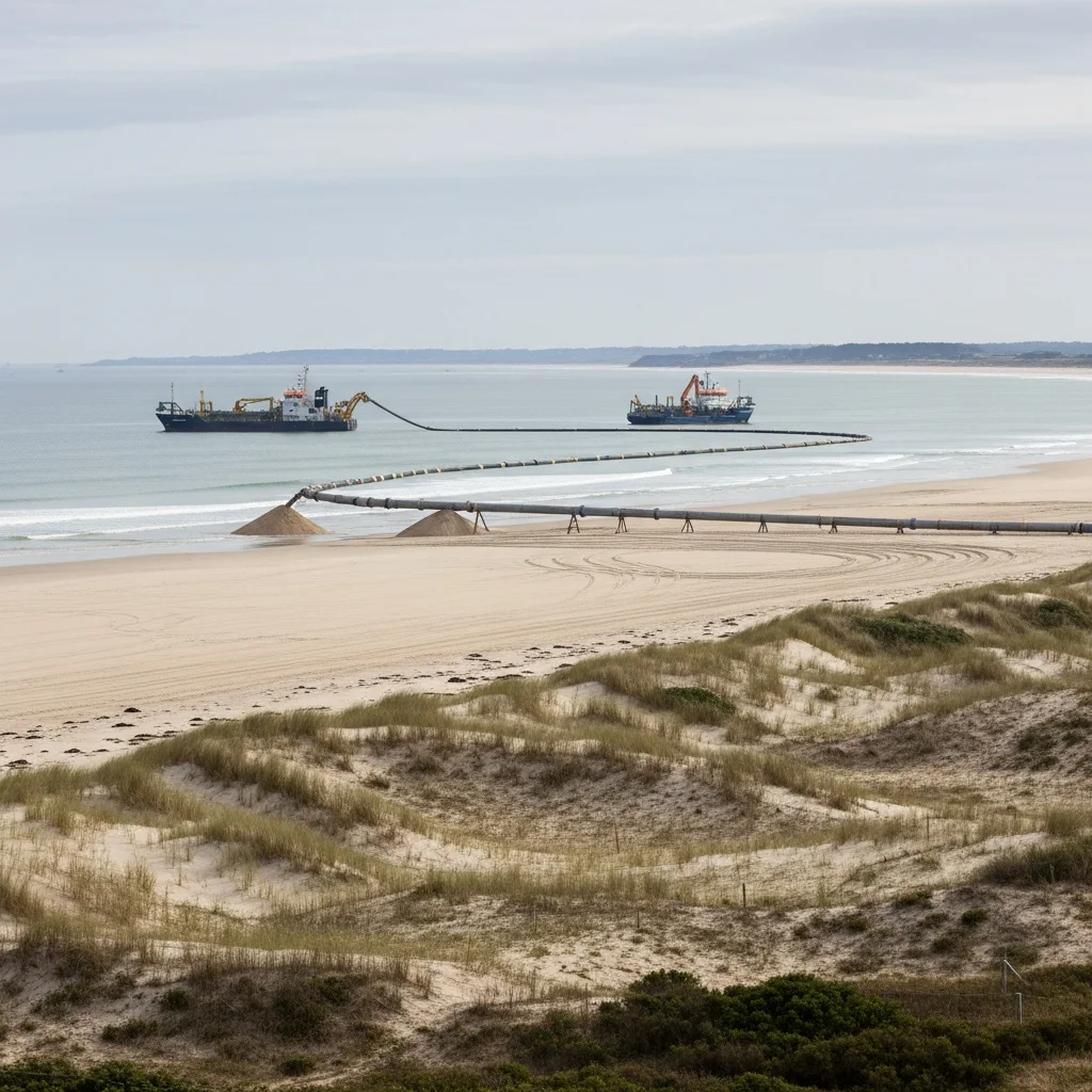 Grote zandaanvoer om kusterosie bij Soulac-sur-Mer tijdelijk te vertragen