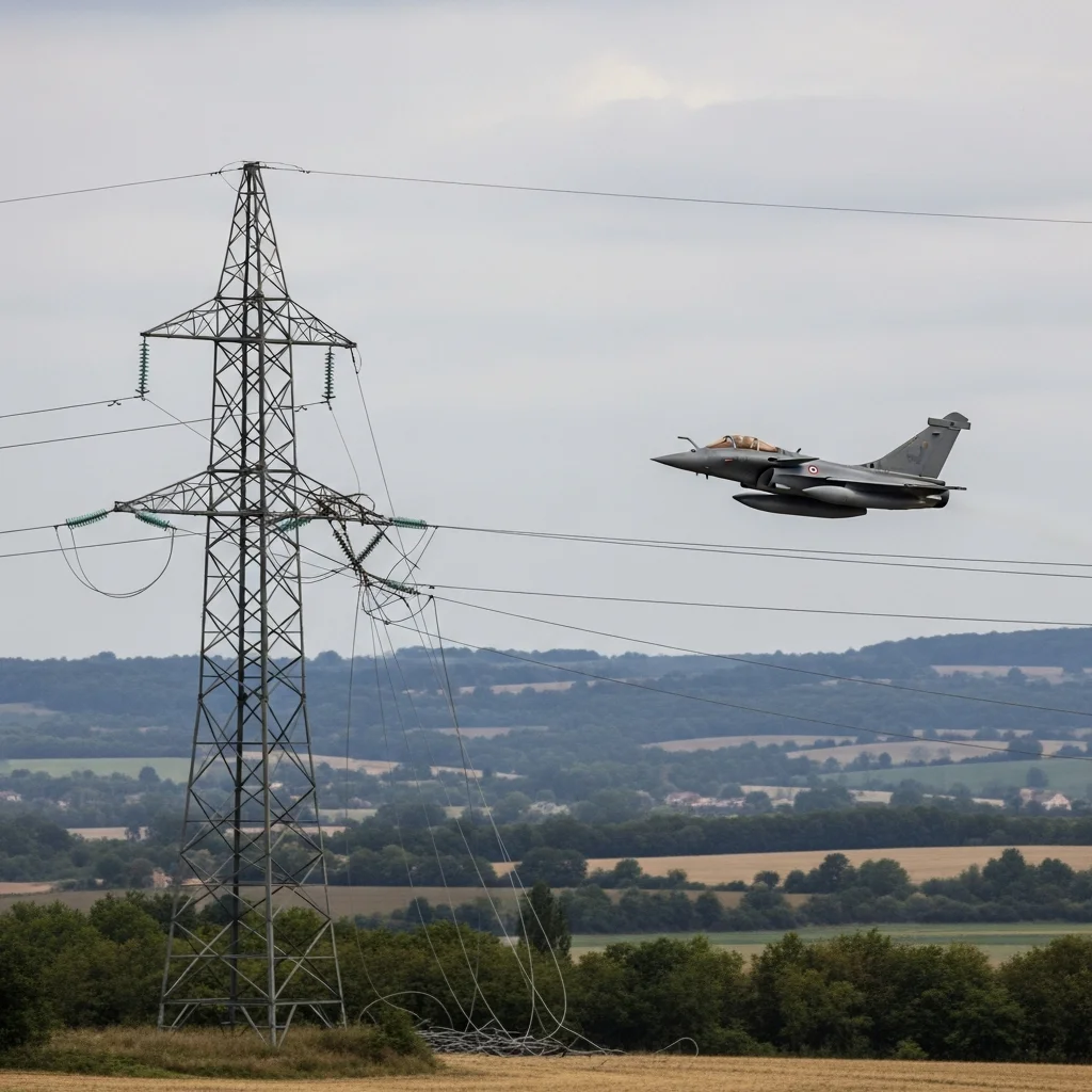 Rafale straaljager raakt hoogspanningslijn in Haute-Loire, bewoners zonder stroom