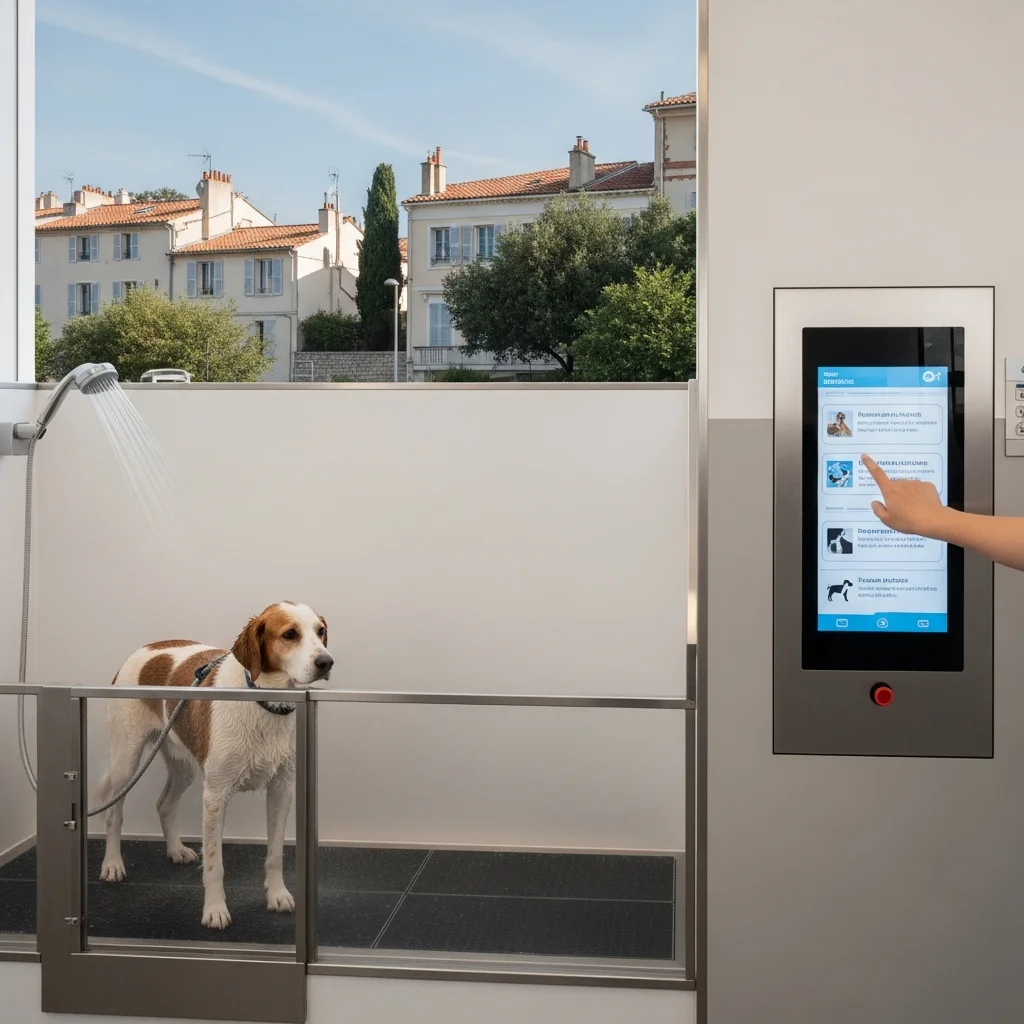 Eerste hondenwasstraat geopend nabij Cannes