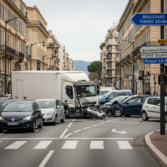 Vrachtwagen rijdt in op tientallen auto's in Antibes: tientallen gewonden