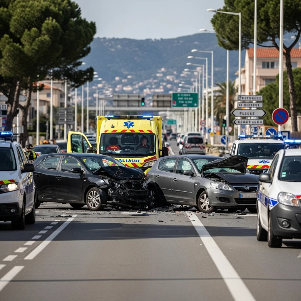 Meerdere voertuigen betrokken bij ernstig verkeersongeval in Antibes