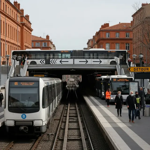 Gedeeltelijke stremming Toulouse metro lijn B door technische storing