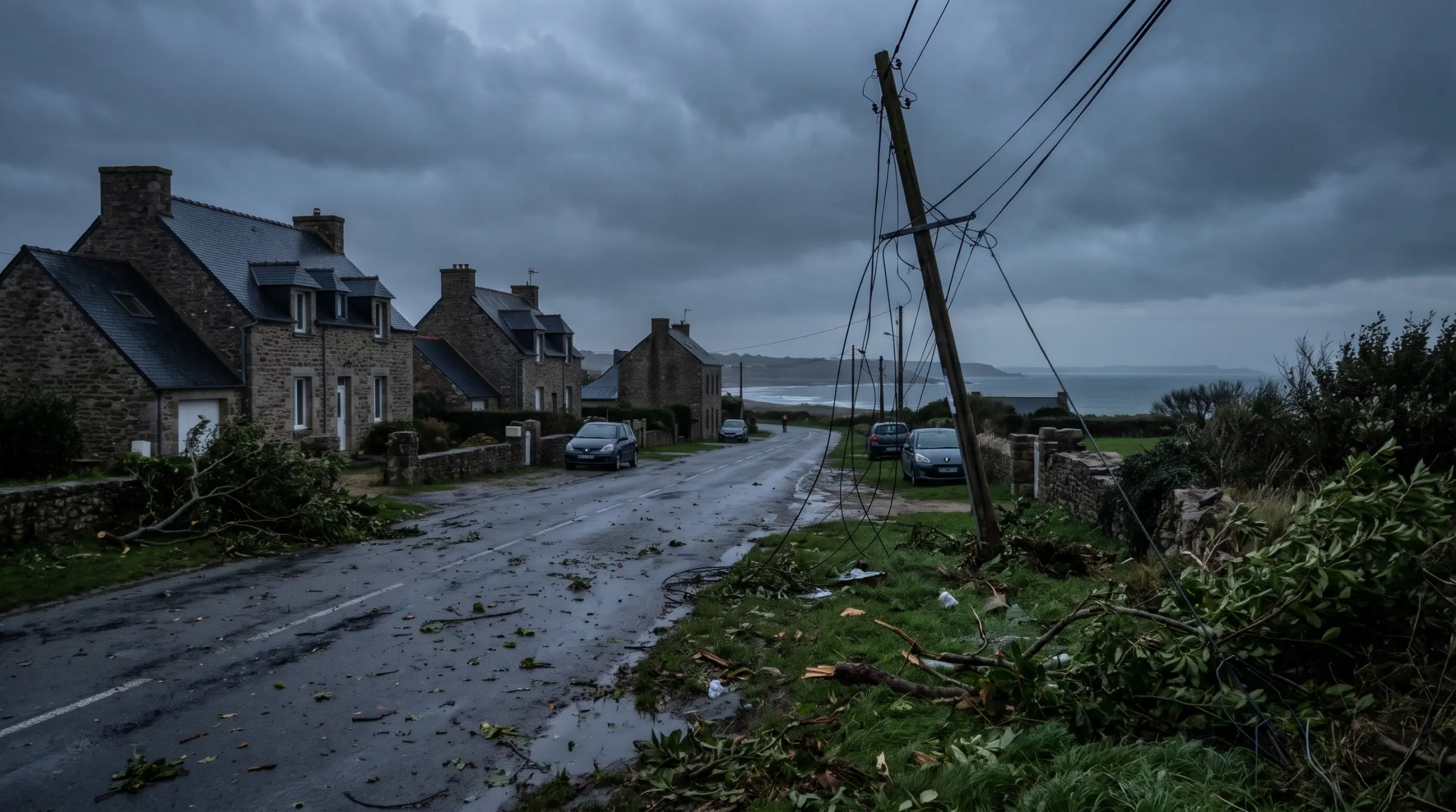Nog altijd stroomuitval in delen van Normandië en Bretagne na storm Austen
