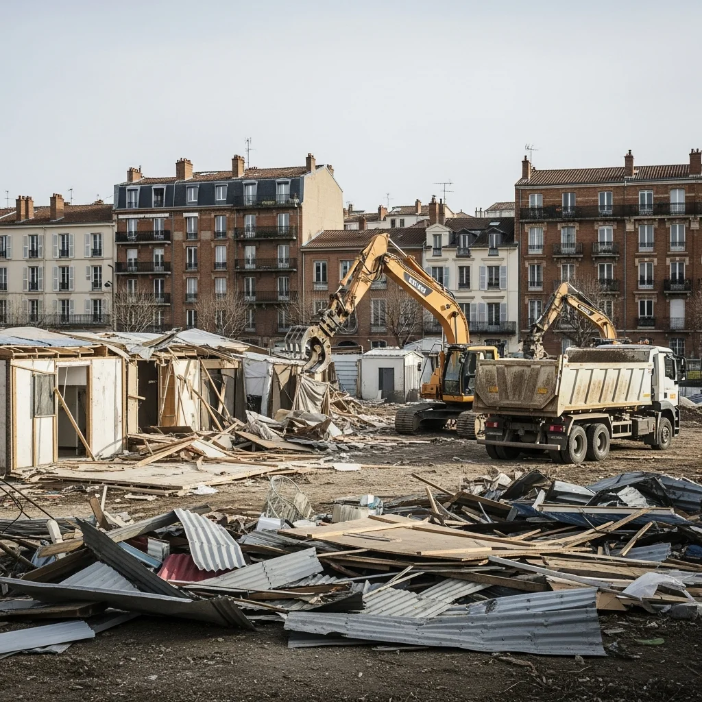 Eerste afbraak van omstreden woonkamp bij Toulouse gestart na jarenlange klachten