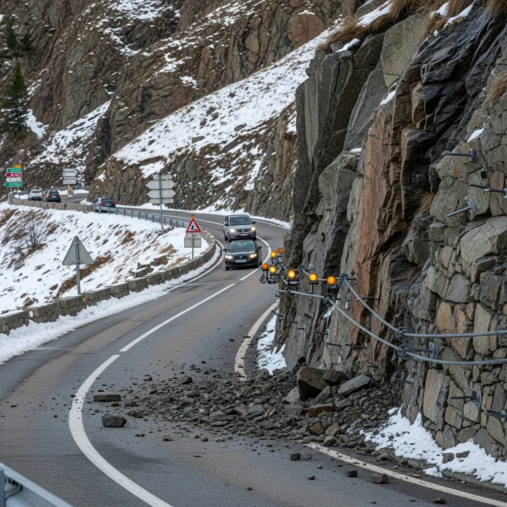 RN20 tussen Frankrijk en Andorra eerder open na omvangrijke rotsval