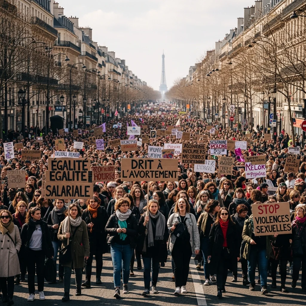 Vrouwenrechten centraal tijdens landelijke manifestaties op Internationale Vrouwendag in Frankrijk