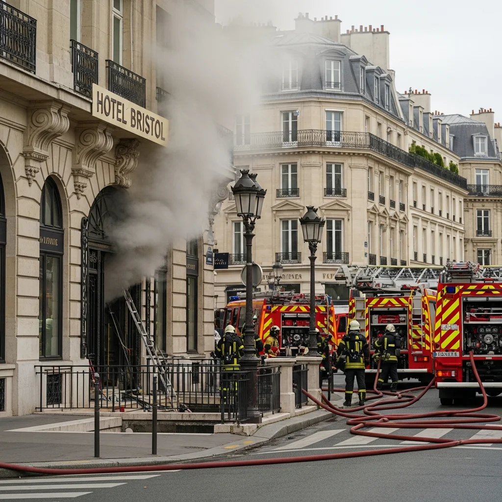 Grote brand in kelder van hotel Bristol in Parijs, drie lichtgewonden
