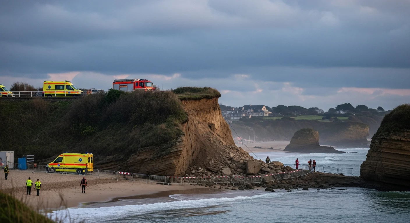 Klif stort in bij Biarritz: vrouw overleden, zoekactie naar vermiste duiker