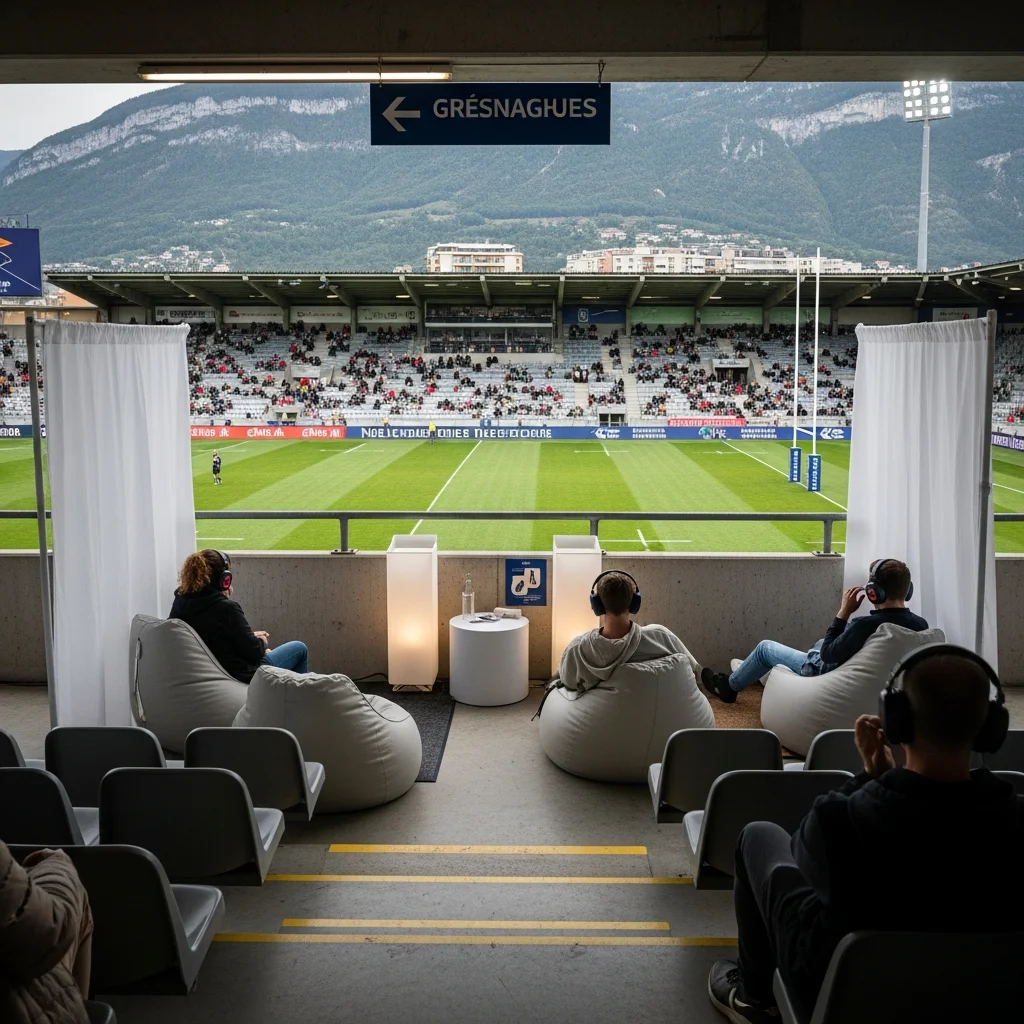 Stadion in Grenoble biedt eigen ruimte voor neurodivergente fans tijdens rugbywedstrijd
