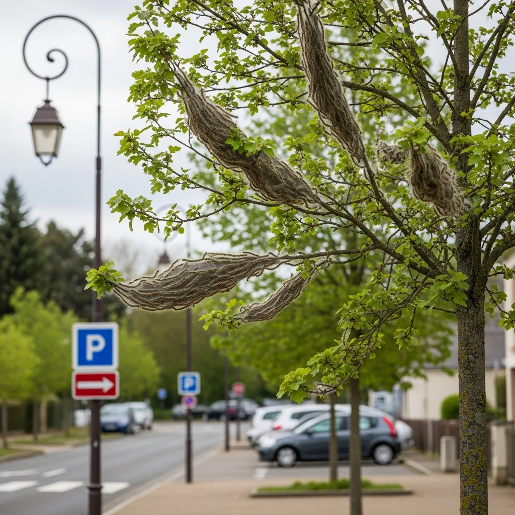 Processierups veroorzaakt eerder en vaker overlast in Franse dorpen en steden