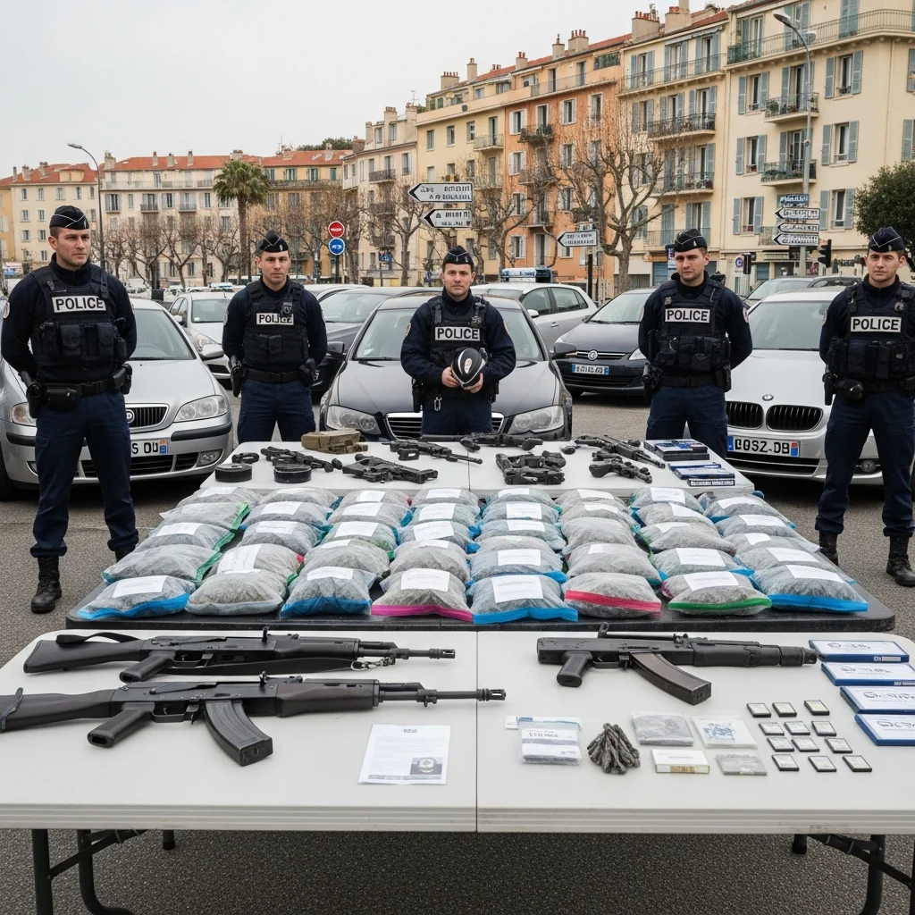 Drugsnetwerk opgerold in wijk Les Moulins, Nice: wapens, voertuigen en grote partij cannabis in beslag genomen
