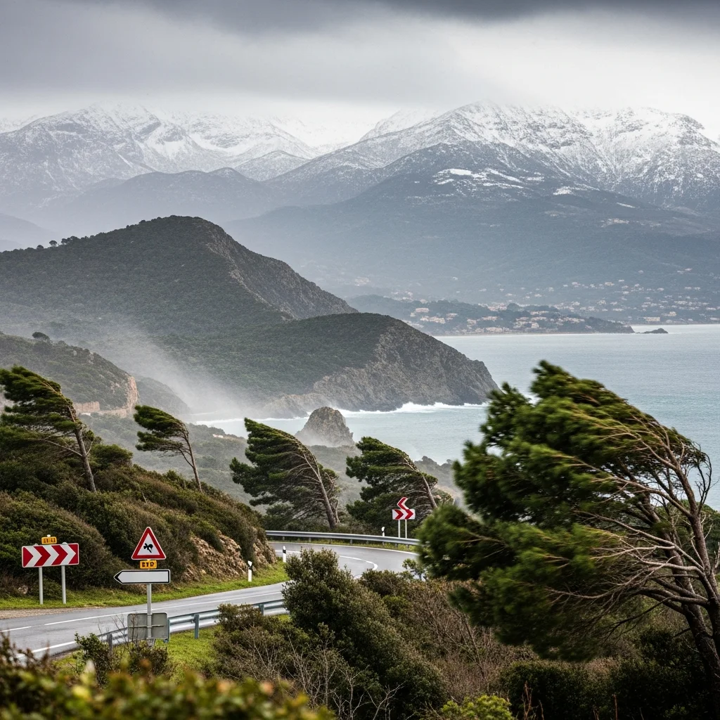 Mediterrane storm veroorzaakt harde wind en sneeuwval in Zuid-Frankrijk