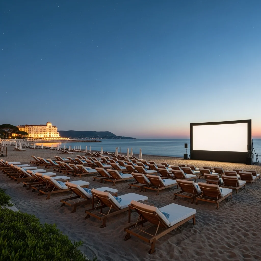 Antibes verwelkomt eerste openluchtfilmavond op het strand bij vijfsterrenhotel