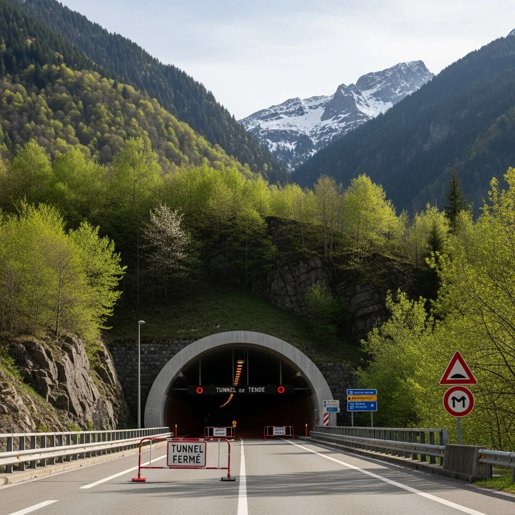 Tunnel de Tende twee weken afgesloten tussen Frankrijk en Italië in april 2026