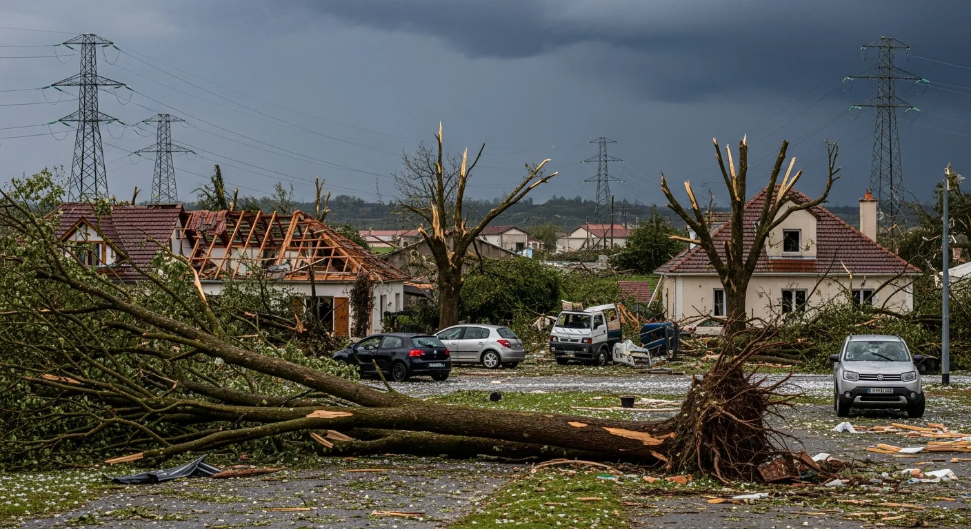 Zware stormen en tornado veroorzaken uitgebreide schade nabij Saint-Étienne