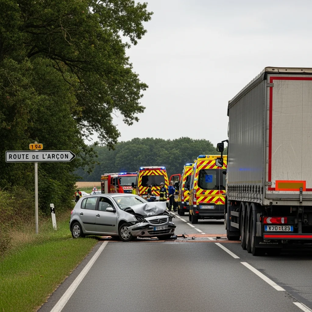Zware aanrijding tussen personenauto en vrachtwagen bij Auch, kind ernstig gewond