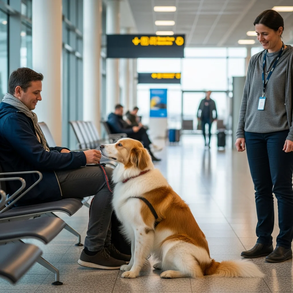 Hulphond Eko verwelkomt reizigers op luchthaven Nice