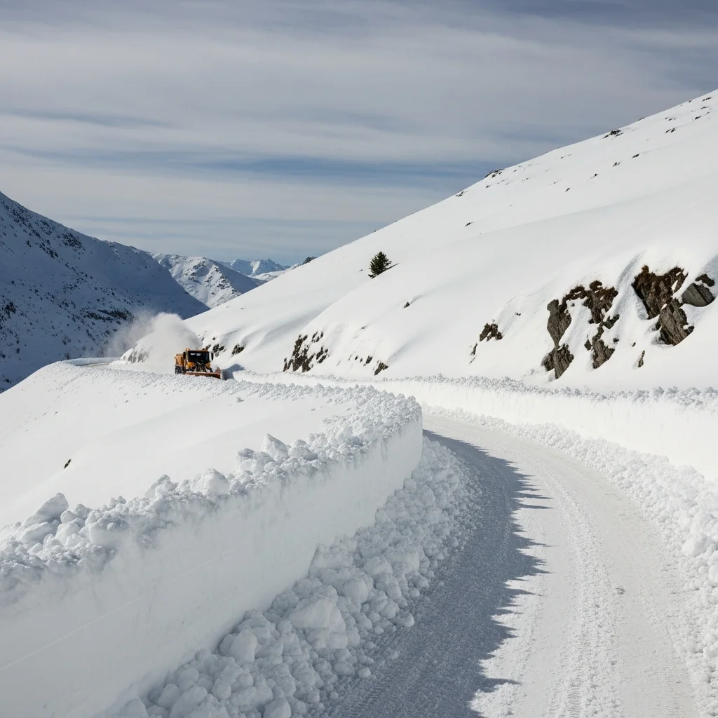 Toegang tot hoogste cols Massif Central vertraagd door uitzonderlijke sneeuwval