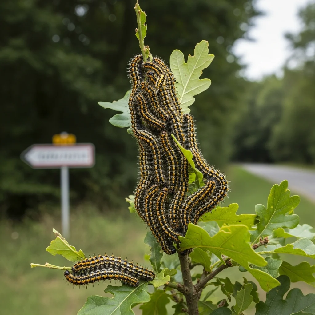 Uitzonderlijke uitbraak processierupsen in Île-de-France door aanhoudende warmte