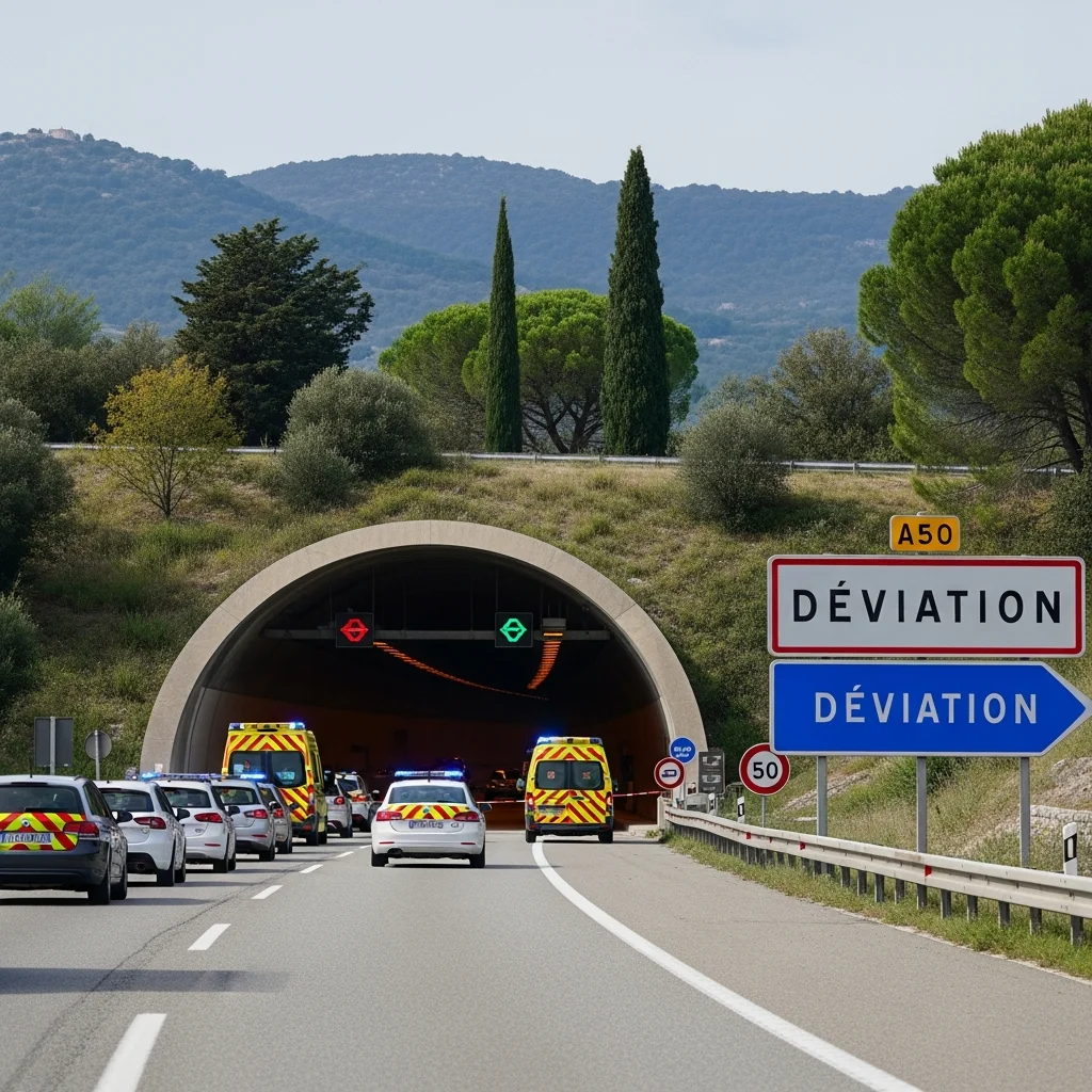 Tunnel van Toulon op de A50 afgesloten na ongeval