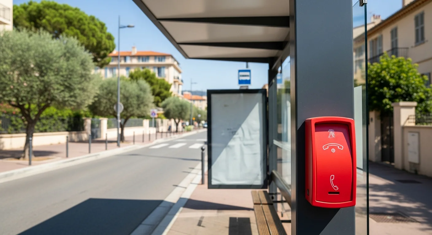 Noodknoppen bij bushokjes in Villeneuve-Loubet moeten veiligheidsgevoel vergroten