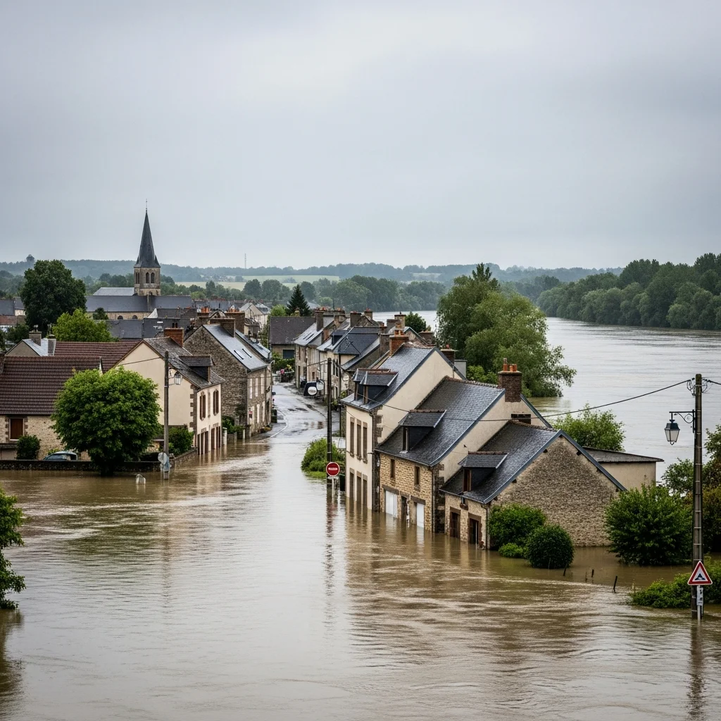 Historische overstroming in Cheffes-sur-Sarthe leidt tot langdurige evacuatie
