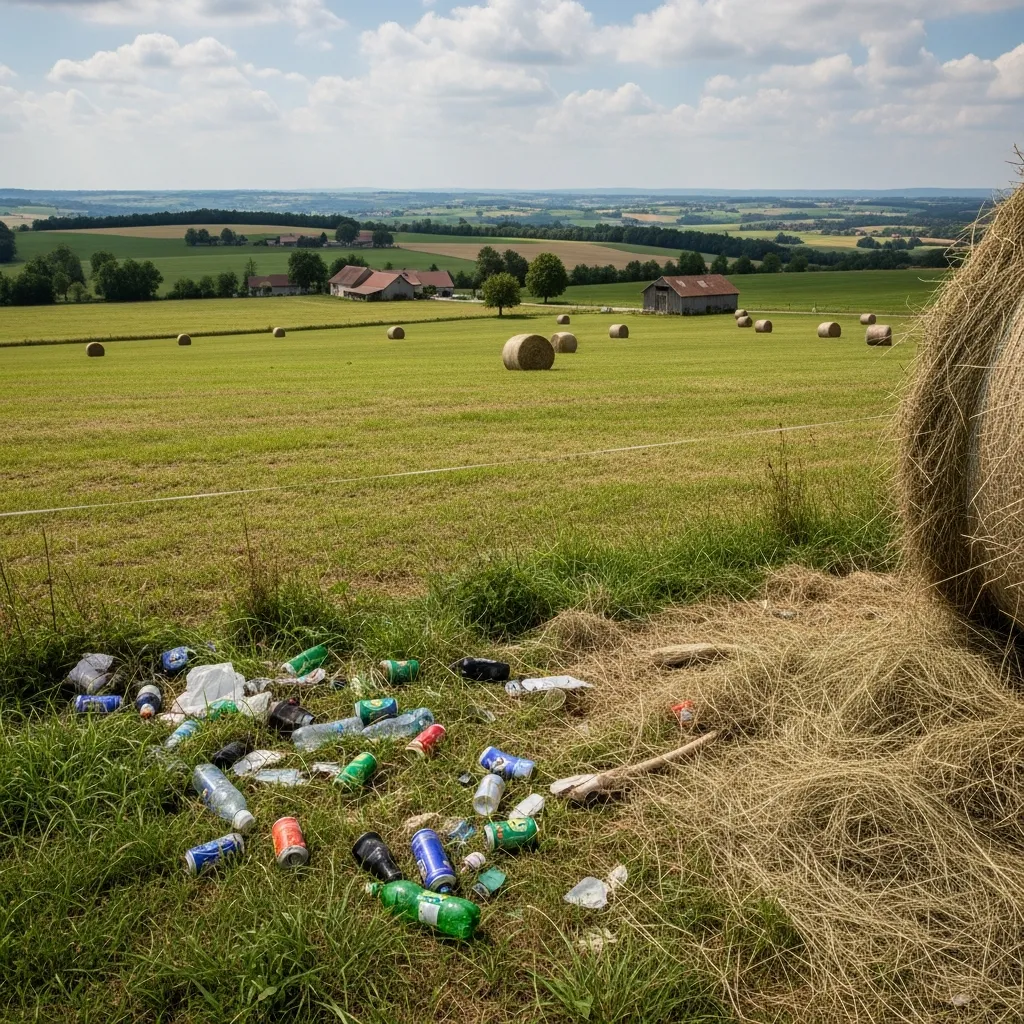 Zwerfafval vormt toenemend risico voor vee in Franse landbouwgebieden