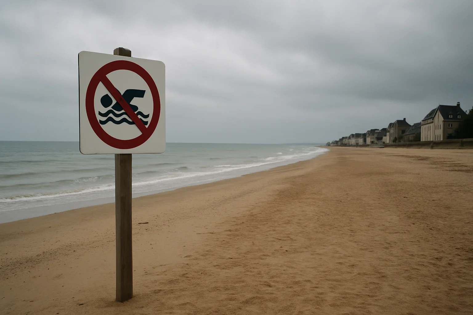 Zwemverbod op diverse stranden in Calvados en Manche na zware regenval